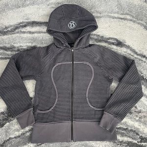 Lululemon Scuba Hoodie Striped Grey Size 8